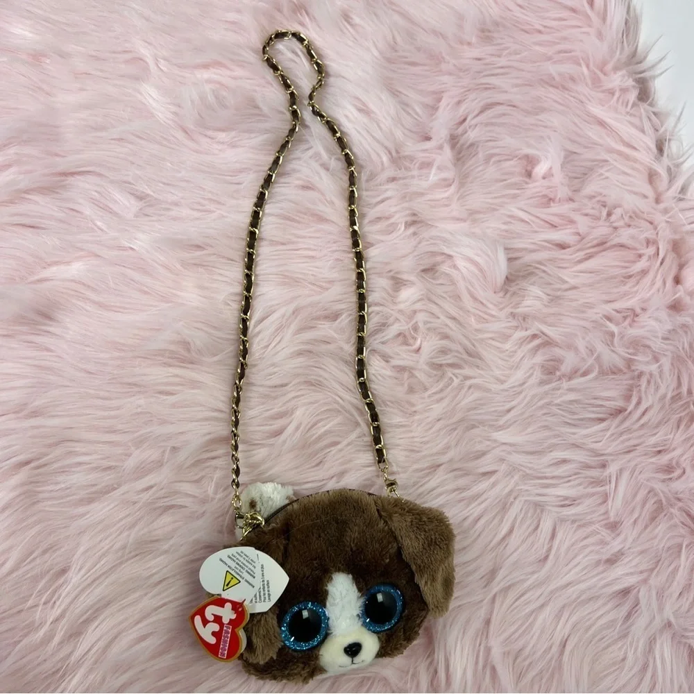 NEW Mini TY Fur puppy Animal Mini Bag